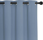 NICETOWN Sliding Door Window Treatment Blackout Patio Door Curtain Panels, Privacy Thermal Drapes for Bedroom Living Room Department with Grommet Top (Stone Blue, W66 x L110)