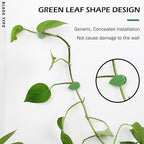 40 Pcs Plant Climbing Wall Fixture Clips Self-Adhesive Hook Vines Traction Clips Invisible Holder Garden Green Leaf Simulation Self-Adhesive Hook Wire Fixing Supporting