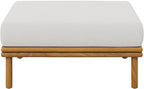 Modway Wren Teak Wood Outdoor Ottoman in Natural Sail