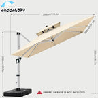 ABCCANOPY Patio Umbrella Cantilever Double Top Outdoor Offset Umbrella with 360° Rotation