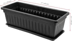 JOIKIT 17 Inches Black Plastic Planter Box, 6 Packs, Good Drainage, Indoor Outdoor Usage, for Garden, Windowsill, Patio, Balcony