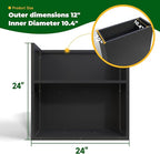Galvanized Steel Metallic Heavy Planter for Outdoor Plants 24" x 12" x 24" Metal Rectangular Outdoor Planter Box Spliced Flower Box with Partitions for Outside,Indoor,Garden (Black, 24*12*24)
