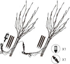 Vanthylit Set of 2 3PK 30" Brown Lighted Twig Stakes 120 Warm White Pathway Light for Outdoor and Indoor (Vase Excluded)