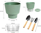 6-Inch Self-Watering Plant Pot with Visual Reservoir and Drainage Hole, Set of 5, Plastic Flower Pots, Planting Pot for Indoor Outdoor Plants (Frosted Mixed Color)