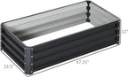 Outsunny Galvanized Raised Garden Bed, 4' x 2' x 1' Metal Planter Box, for Growing Vegetables, Flowers, Herbs, Succulents, Gray