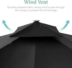 Best Choice Products 10x10ft Cantilever Patio Umbrella w/Base Included, Solar LED Lights 360 Rotation Large Offset Hanging Outdoor Shade for Deck Pool Backyard w/Stand – Black