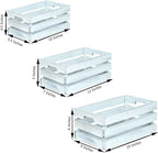 Efavormart Set of 3 Whitewash Wood Planter Crate Boxes with Plastic Liners, DIY Rustic Square Wooden Nesting Boxes for Farmhouse Table Centerpieces and Wedding Decor