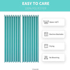 Waterproof Outdoor Curtain W105 x L108 - Grommet Top Sunlight Blocking Window Treatment Drapes Blackout Curtains for Home Bedroom Living Room Outdoor Patio Porch Pergola, Teal Blue, 2 Panels