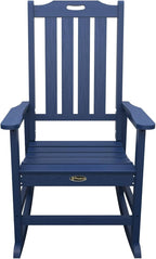 Oversized Rocking Chair Set of 4, Outdoor Rocking Chair for Adults, All Weather Resistant Porch Rocker for Lawn Garden, Navy Blue