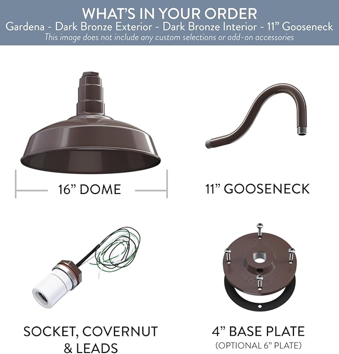 Wall Lights: 16-Inch Dark Bronze Steel Farmhouse Barn Light