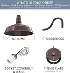 Wall Lights: 16-Inch Dark Bronze Steel Farmhouse Barn Light