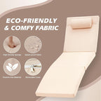 Chaise Lounge Chairs Outdoor Set of 2, Comfy Outside Wicker Patio Pool Lounge Chair w/ 5 Adjustable Back Angle, Cup Holder, Thicken Cushion
