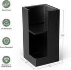 Metal Large Planter Box 15" L x 15" W x 30" H 2 Pack, Heavy Duty Tall Rectangle Outdoor Planter Box with Removable Insert Shelves for Porch, Garden, Patio, Yard (Black)