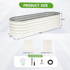 Galvanized Raised Garden Bed Outdoor- 2 Pcs Raised Beds for Gardening| Metal Planter Box, Steel Raised Garden Bed Kit with Gloves for Vegetables, Flower, Herbs (6x2x1.4FT, White)