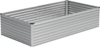 Vengarus 8x4x2FT Galvanized Raised Garden Bed Kit, Large Rectangle Elevated Planter for Vegetables, Flowers, Herbs and Succulents - 479 Gallon Capacity,Silver
