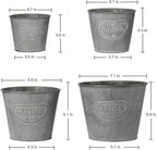 Briful 4 Size Galvanized Buckets Farmhouse Metal Bucket Dark Gray Galvanized Flower Bucket Home Indoor Outdoor Decorative Tin Planters (4.7In/5.1In/5.9In/7.1In)
