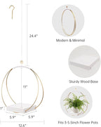 Hanging Planters for Indoor Plants, Plant Hanger with Sturdy Wood Base,Modern Boho Macrame Plant Hanger,Wall Ceiling Window Stands(Plants/Pots Not Included)