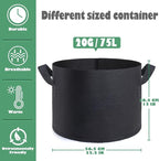 12 Pack 20 Gallon Grow Bags,Premium Fabric Pots 20 Gallon for Healthy Plant Growth - Durable and Reusable Garden Bags to Grow Vegetables,Fruits,and Flowers