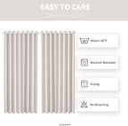 Waterproof Outdoor Curtain W105 x L84 - Grommet Top Sunlight Blocking Window Treatment Drapes Blackout Curtains for Home Bedroom Living Room Outdoor Patio Porch Gazebo (Cream, 2 Panels)