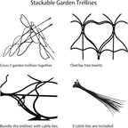 Plant Trellis for Climbing Plants Indoor Outdoor, Trlzey 3 Pack Stackable Metal Trellis - Small Garden Trellis for Potted Plants, Vine Support for Ivy, Flowers, DIY Home Deco