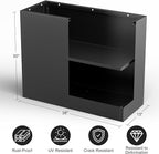 Tall Metal Planter Box for Outdoor Plants 38" L x 13" W x 30", Heavy Duty Steel Large Rectangular Planter Box with Removable Insert Shelf, Modern Décor for Tall Plants, Trees, Flowers (Black)