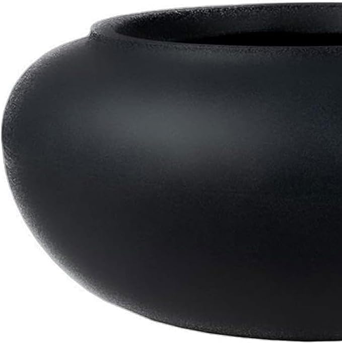 The HC Companies 21 Inch Garden Hose Pot - Durable Lightweight Plastic Decorative Hose Pot for Yard, 100-Foot Capacity Hose Storage, Black