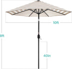 Best Choice Products 10ft Solar Polyester LED Lighted Patio Umbrella w/Tilt Adjustment and UV-Resistant Fabric