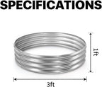 Round Galvanized Raised Garden Bed Kit, Round Galvanized Planter for Vegetables/Herbs/Flowers Heavy-Duty Steel Outdoor Water Trough (Silver, 3X3X1FT)