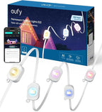 eufy Permanent Outdoor Lights E22, 50ft with 30 Triple-LED Lights, Smart RGBWW for Christmas, Daily and Holiday, Up to IP67 Waterproof, AI Light Themes for Christmas Decorations, Works with eufy Cams