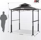 ABCCANOPY 8x5 Grill Gazebo - Outdoor BBQ Canopy Shelter with Led Light for Patio Backyard Grilling (Dark Gray)