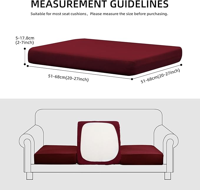 Sofa Covers, Stretch Outdoor Cushion Covers, Wine Red Polyester Spandex