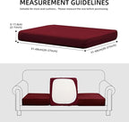 Sofa Covers, Stretch Outdoor Cushion Covers, Wine Red Polyester Spandex