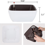 Vencer 10.8 Inch Plastic Square Self Watering Planter,Water Indicator,Modern Decorative Planter Pot for All House Plants Flowers,Herbs,Vegetables,Tropical,White,VF-049