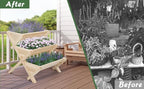 Raised Garden Bed, 3-Tier Vertical Wooden Planter with Legs, Beige