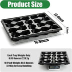 20 Cell Plant Trays for Carrying 3 inch Round Nursery Pots, Sturdy Plastic Trays Suitable for Holding 200 pcs Peat Pots (10 Packs)