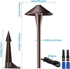 LEONLITE Update 5CCT Low Voltage Pathway Lights, LED Landscape Path Lights, 1800/2700/3000/4000/5000K, Flat Cone Head, 12-24V AC/DC, IP65 Outdoor Walkway Light, Oil Rubbed Bronze Aluminum, Pack of 6