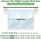 2 Pack Curtain Rods for Windows 28 to 48, 1 Inch Adjustable Black Heavy Duty Window Curtain Rod for Bedroom Living Room, Modern Drapery Rods with End Caps, Size 32"-60"