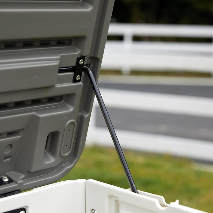 Deck Box, 100 Gallon Waterproof Resin Outdoor Storage Box, Lockable