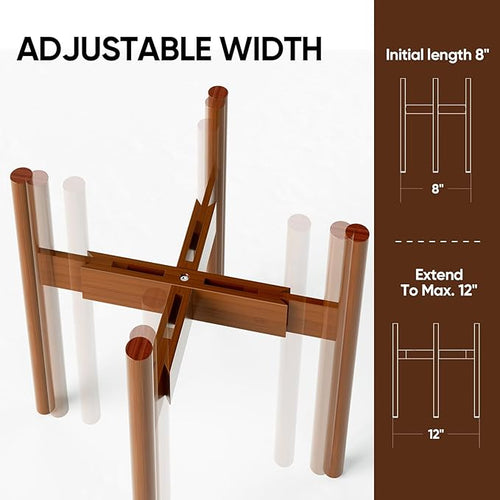 2 Pack Indoor Plant Stands, 2 Tier Tall Plant Stand – Brown