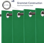 PureFit Outdoor Curtains for Patio Waterproof Weatherproof, UV and Fade Resistant Outside Curtains for Gazebo, Front Porch, Pergola, Sun Blocking Privacy Curtain, 52W x 108L inch, 1 Panel, Green