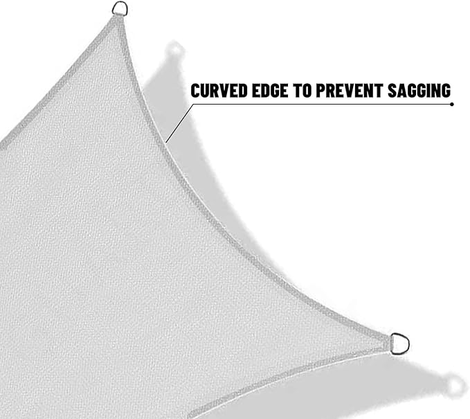 SUNNY GUARD Custom Size 14'x14'x14' Silver Grey Sun Shade Sail Triangle UV Block Shade for Backyard Yard Patio Deck Garden(Customized)