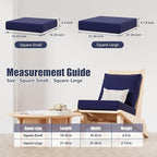Cushion Covers for Patio Chairs, Navy Blue Stretch Fit, 8 Pack