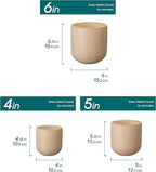 vancasso Ceramic Plant Pots, 4+5+6 inches, Set of 3, Planters with Drainage Hole, Flower Pots Planters Pots for Indoor Plants, Modern Indoor Decorative Garden Pot, Home Decor, Brown