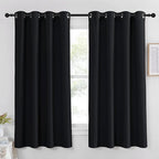 NICETOWN Black Out Curtains 63 inch Long - Grommet Thermal Insulated Modern Room Darkening Window Treatments Soundproof Drape for Bedroom/Nursery, W52 x L63, 1 Piece