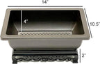 Planters 2-Pack Brown Recycled Plastic Rectangular Bonsai Pots, 14 Inch