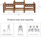 Wood Flower Stand Small Plant Stand Indoor Outdoor Plant Shelf Low Window Shelf for Plants Windowsill Plant Rack for Patio Balcony Hallway Garden (33.5”Long,Multiple Combination Way)