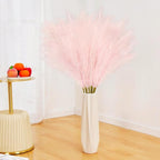 Artificial Pampas Grass Stems, 8 Pack, 35 Inch Pink Silk Plumes