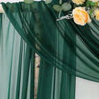 Outdoor Curtains, Sheer Chiffon Wedding Arch Drapes, 4 Panels, Emerald Green