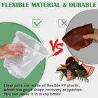 30 Pack 7/6/5/4/3 Inch Clear Nursery Pots for Plants, Flexible Plastic Plant Pots with Drainage Holes, Transparent Seed Starter Pots Variety Pack for Succulents, Seedlings, Flowers, Vegetable
