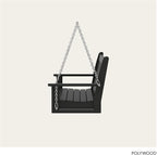 POLYWOOD GNS60BL Vineyard 60" Outdoor Swing, Black